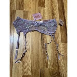 Savage X Fenty Lilac Purple Garter Belt XL NWT